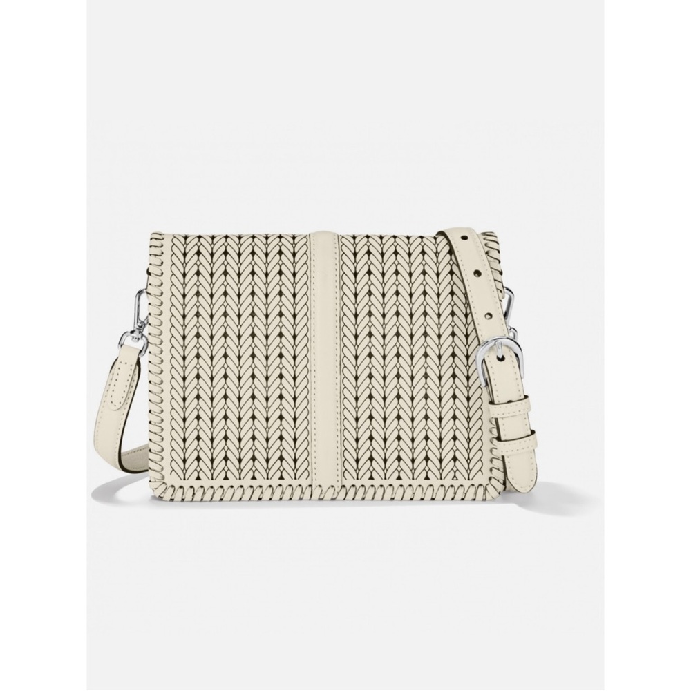 BRIGHTON ODETTE Ferrara Santorini Shoulder Bag White Leather